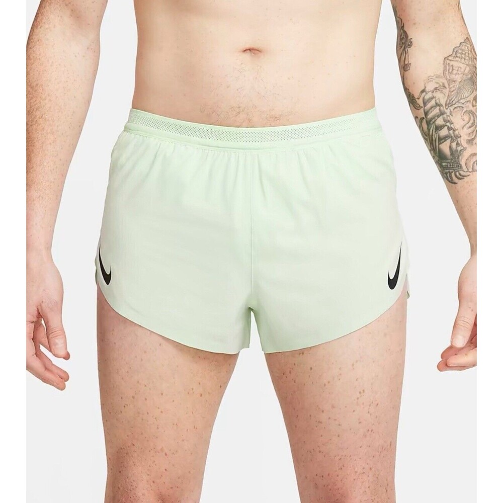 Nike AeroSwift 2" Brief-Lined Men's Size L-XL Vapor Green Black Running Shorts
